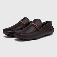 Mocassim Drive Laroche New Bali em Couro - Café