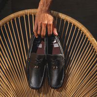 Mocassim Drive Laroche Bali em Couro - Preto