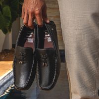 Mocassim Drive Laroche Bali em Couro - Preto