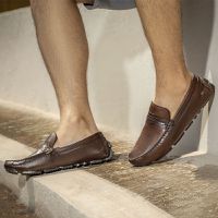 Mocassim Drive Laroche Bali em Couro - Café