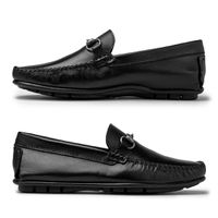 Mocassim Masculino Bolonha Em Couro - Preto