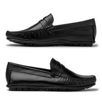 Mocassim Masculino Bolonha Em Couro - Preto