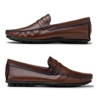 Mocassim Masculino Bolonha Em Couro - Whisky