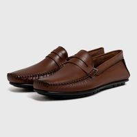 Mocassim Masculino Bolonha Em Couro - Havana