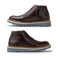 Sapato Casual Bolt Em Couro Legitimo - Café