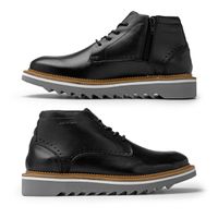 Sapato Casual Bolt Em Couro Legitimo - Preto