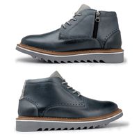 Sapato Casual Bolt Em Couro Legitimo - Marinho E L