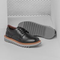 Sapato Casual Bolt Em Couro Legitimo - Preto