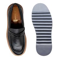 Loafer Masculino Casual Laroche Bolt Em Couro - Preto