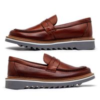Loafer Masculino Casual Laroche Bolt Em Couro - Brown