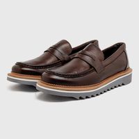 Loafer Masculino Casual Laroche Bolt Em Couro - Café