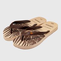 Chinelo Laroche Cairo Folhas - Tira Marrom