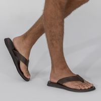 Chinelo Masculino Toledo em Couro - Café