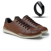Sapatenis Masculino LRC Absolut - Brown + Gratis Relógio Digital Preto