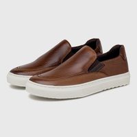 Slip On Yate Masculino Connect em Couro - Chocolate