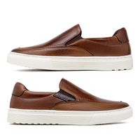 Slip On Yate Masculino Connect em Couro - Chocolate