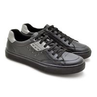 Sapatenis Masculino Connect em Couro - Preto