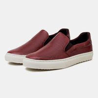 Slip On Masculino Connect em Couro - Vinho E L
