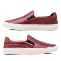 Slip On Masculino Connect em Couro - Vinho E L