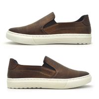 Slip On Masculino Connect em Couro - Chocolate