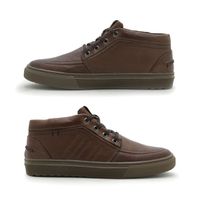Sapatênis Casual Masculino Connect em Couro - Browm