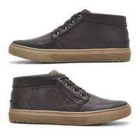 Sapatênis Casual Masculino Connect em Couro - Café
