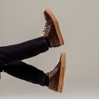 Sapatênis Casual Connect em Couro - Café + Brinde Porta Cartão