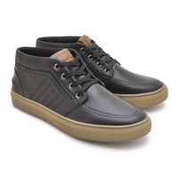 Sapatênis Casual Masculino Connect em Couro - Preto