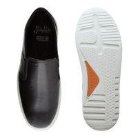 Slip On Masculino Connect em Couro - Preto