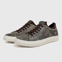 Sapatenis em Couro Casual Masculino Connect - Craquelado Cinza E L