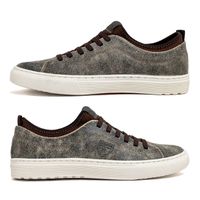 Sapatenis em Couro Casual Masculino Connect - Craquelado Cinza E L
