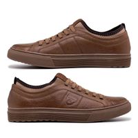 Sapatenis em Couro Casual Masculino Connect - Conhaque E L