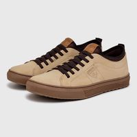Sapatenis em Couro Casual Masculino Connect - Taupe Creme E L