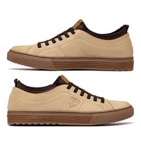 Sapatenis em Couro Casual Masculino Connect - Taupe Creme E L