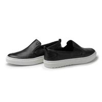 Slip On Masculino Connect em Couro - Preto