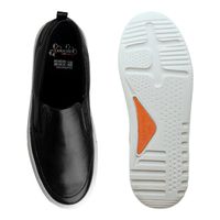 Slip On Masculino Connect em Couro - Preto