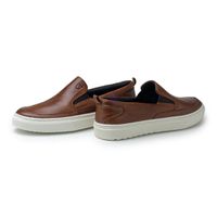 Slip On Masculino Connect em Couro - Brown