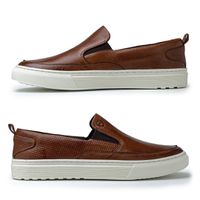 Slip On Masculino Connect em Couro - Brown
