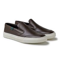 Slip On Yate Masculino Connect em Couro - Café