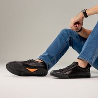 Sapatenis Casual Connect em Couro - Preto