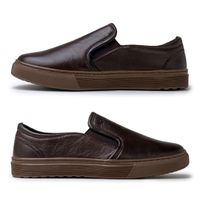 Slip On Yate Masculino Connect em Couro - Café