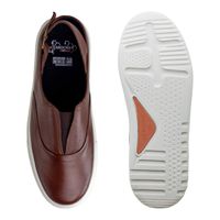 Mule com Fecho Masculino Connect em Couro - Brown