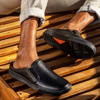 Mule Masculino Connect em Couro - Preto