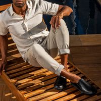 Mule Masculino Connect em Couro - Preto