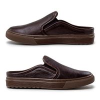 Mule Masculino Connect em Couro - Café