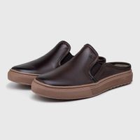 Mule Masculino Connect em Couro - Café