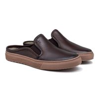 Mule Masculino Connect em Couro - Café