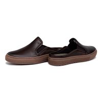 Mule Masculino Connect em Couro - Café