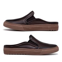 Mule Masculino Connect em Couro - Café