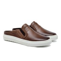 Mule Masculino Laroche Connect em Couro - Chocolate